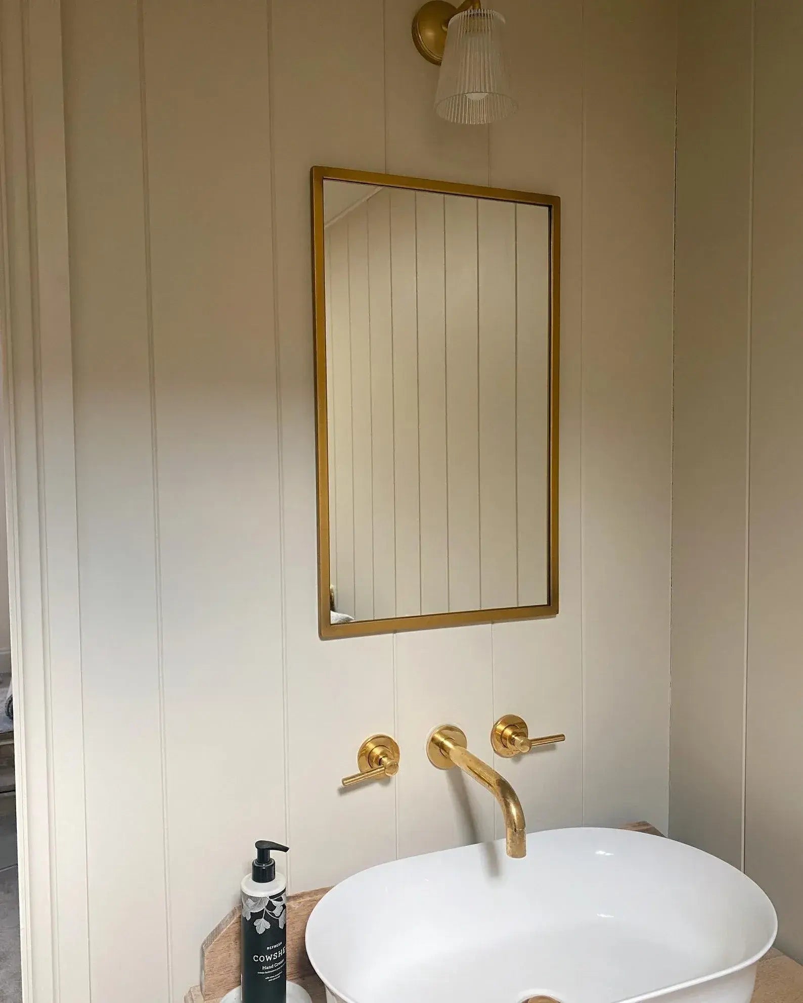 Handmade Brushed Brass Wall Mounted Bathroom Faucet
