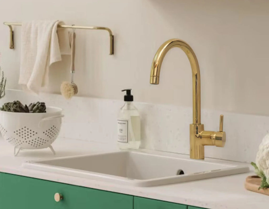 Handmade Solid Brass Sink Faucet, Single Hole Deck Mount Faucet with Patina Finish